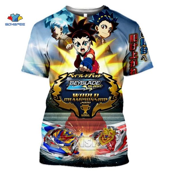 

beyblade burst evolution anime summer men homme 3d print shirts comics anime oversized men clothing