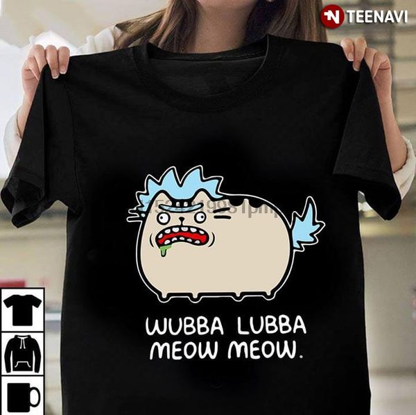 

men t shirt rick sanchez cat wubba lubba meow meow women tshirts
