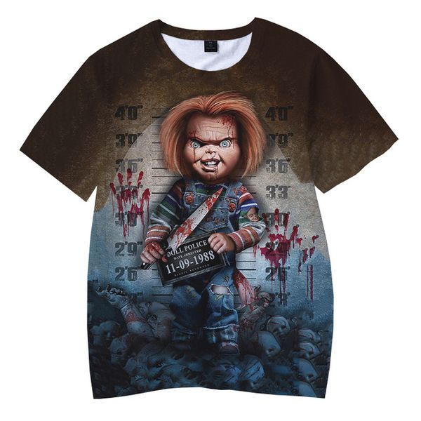 

summer clothing orror movie game chucky 3d print shirts oversized anime anime men clothing