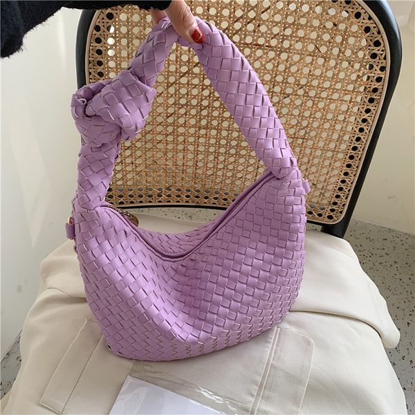 

women's bag 2020 new woven fashion wild armpit korean version of the personality portable solid color shoulder bag