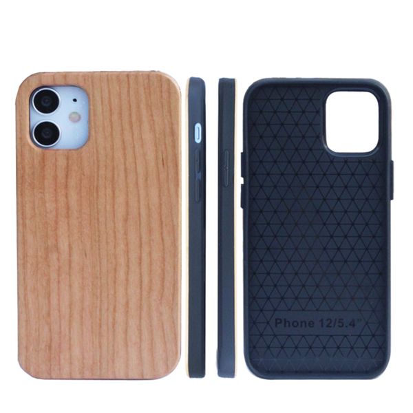 OEM Wood Phone Case For Iphone 12 11 pro max XR XS 8 PLUS Genuine Cherry Carving Cover Anti-knock Best Quality Factory