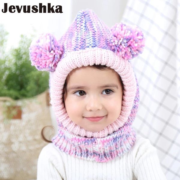

winter warm knit baby girls and boys pompom hat with warm fleece lining cute bear ears hats for kids beanie ht011, Yellow