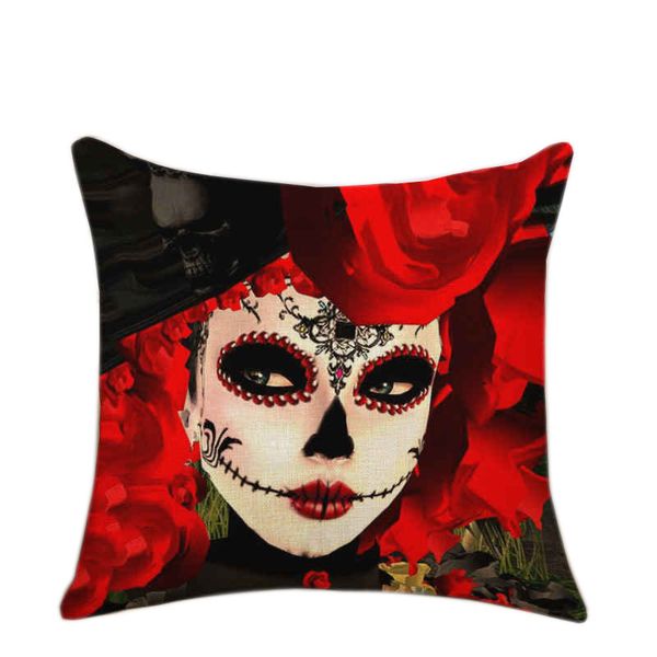 

new halloween cushion cover throw pillowcase halloween beauty skull linen cushion cover 18 x 18 inches pillow case