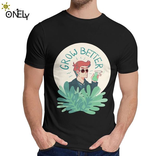 

round collar good omens t shirt custom male comfortable homme tee shirt design for unisex