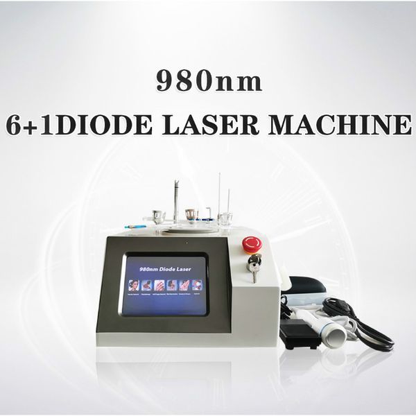 

laser diode laser vascular removal device 30w 6 in 1 980nm red blood removal lipolysis nail fungus removal system for skin clinic, Black