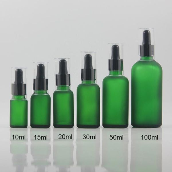 

15ml glass dropper bottle,green oil bottle with clear cap