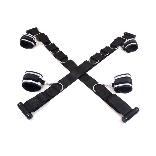 

fetish fantasy restraints set door slam sling with handcuffs ankle cuffs flirting for couples black nylon fq-zw-009