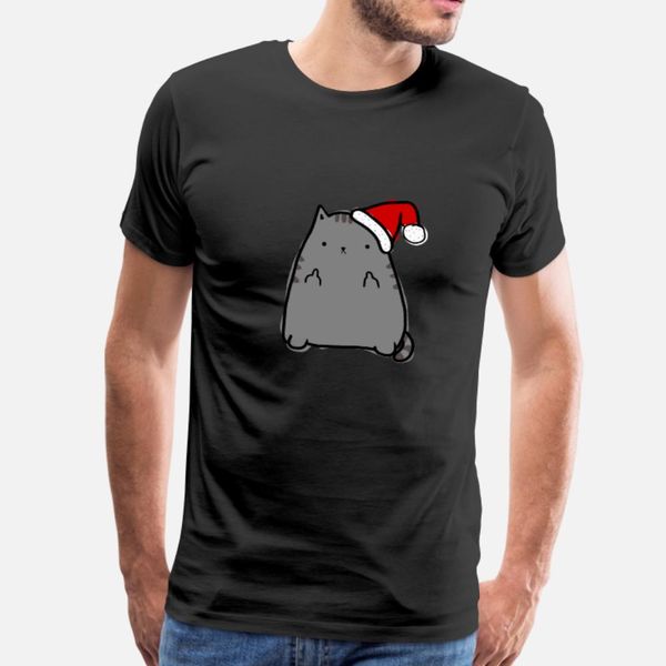 

christmas kitty t shirt men create tee shirt s-3xl homme anti-wrinkle comfortable summer style pattern shirt