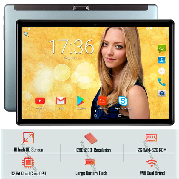 

tablet pc sales android 9.0 dual cameras tempered glass 2.5d screen 10 inch 32gb rom 1280*800 ips 3g lte+gifts