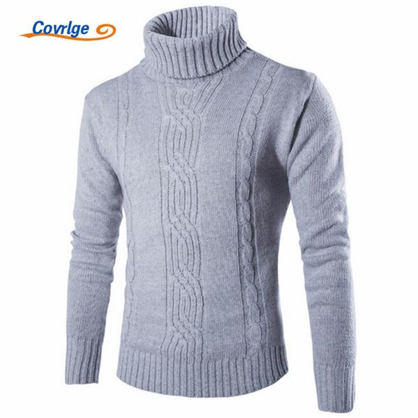 

covrlge 2019 male sweater pullover slim warm solid high lapel jacquard hedging british men's clothing mens turtleneck mzm030 cx200812, White;black
