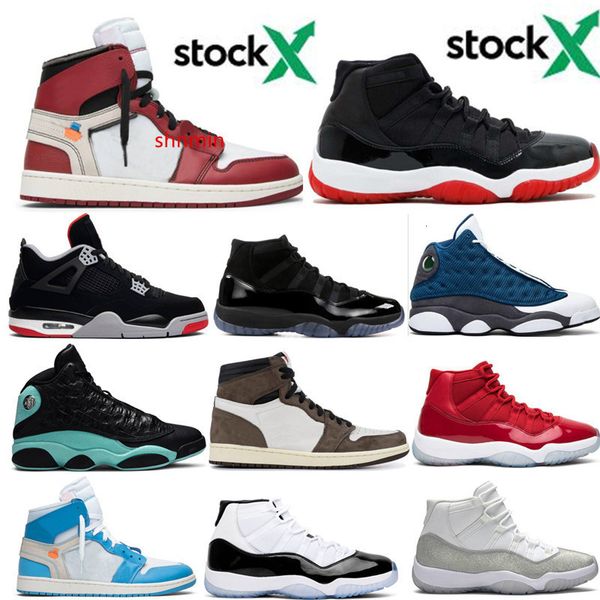 

11 men 11s bred metallic silver concord basketball shoes 1 1s travis scotts 4s white ceme island green 13 sneakers sport shoes with, Black