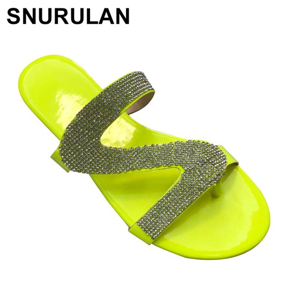 

snurulanrhinestone sandals summer shoes woman beach sandals flat shoes women slippers zapatos de mujer, Black