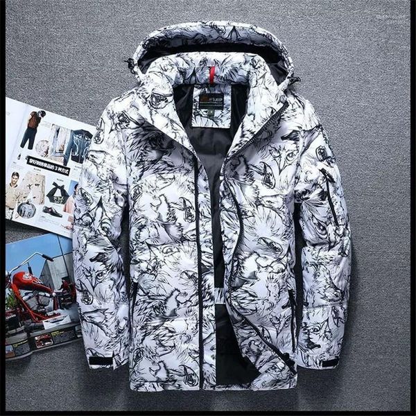 

mens hooded outerwears casual panelled males clothing camouflage print mens designer parkas fashion thick zipper pockets, Black