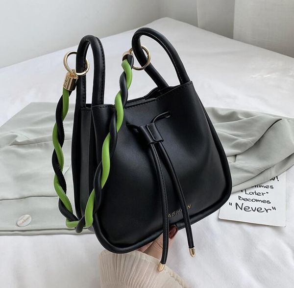 

2020 women bucket bag small handbags new style twist straps lady shoulder bags crossbody girls totes
