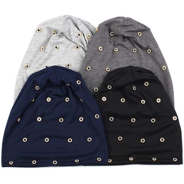 

charm wood winter autumn beanie hat solid color skull caps for adults woman beanies with rhinestone accessory, Blue;gray