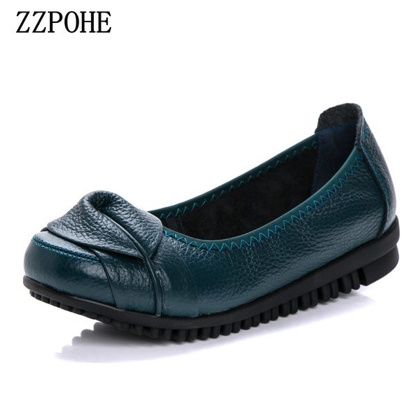

zzpohe spring autumn new fashion mother shoes middle-aged soft casual single shoes big size women's flat, Black