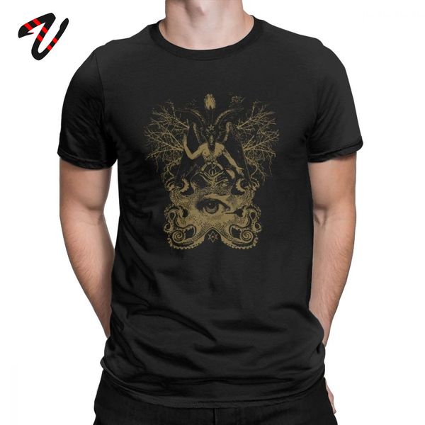 

vintage baphomet t-shirts men cotton & tees demon occult witchcraft tshirt satanic pagan short sleeve tee shirt clothing