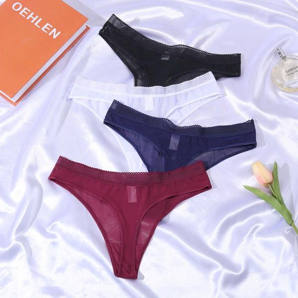 

women's panties mesh thong g-string for women solid low-rise shorts female seamless braguitas sexysm-xl, Black;pink