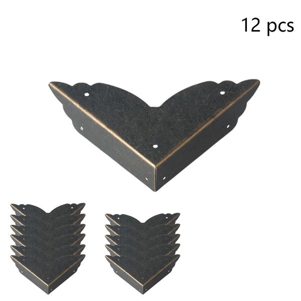 

12pcs cabinet furniture practical metal box edge protector antique corner guard
