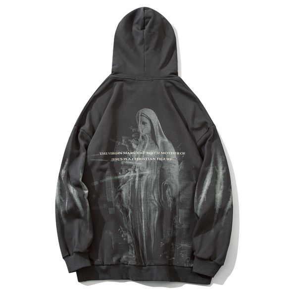 

print hoodie swatshirt paint autumn pullover men cotton hip hop streetwear hoodie, Black