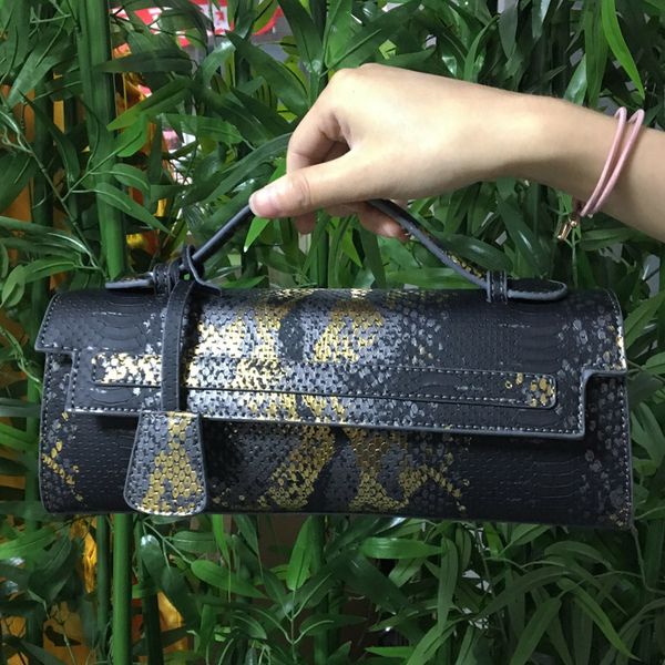 

2020 new luxury women python clutch tote bag snake patern quality leather shoulder bags ins purse handbag for party