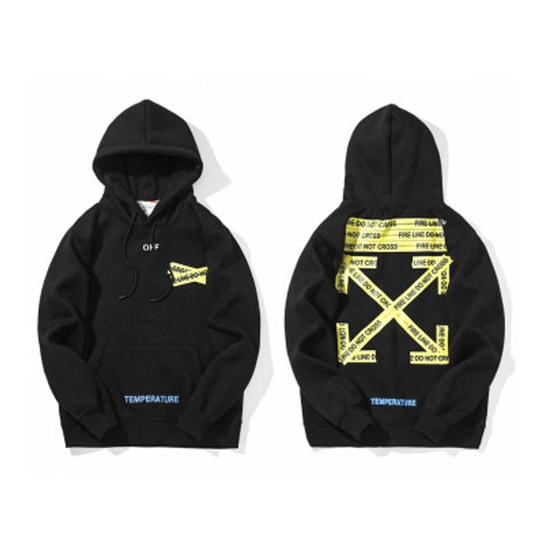 

new mens fashion hoodies hip-hop street yellow cordon letter couple sweater loose hooded plus velvet tide brand coat5698001000, Black