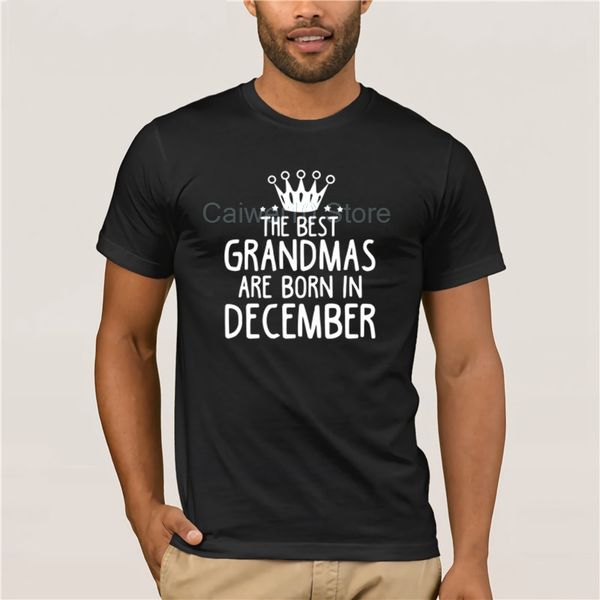 

men's t-shirt cartoon fun the grandmas are born in december 100% cotton round neck cool man's t-shirt