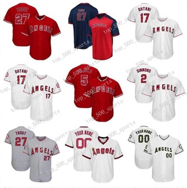 

custom los angeles baseball jerseys mens knit jersey 5 albert pujols 27 mike trout 17 shohei ohtani & matt harvey, Blue;black