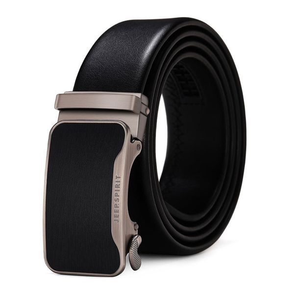 

dropshipping leather belt men two-layer cowskin belt with automatic buckle black genuine leather 105cm-145cm, Black;brown