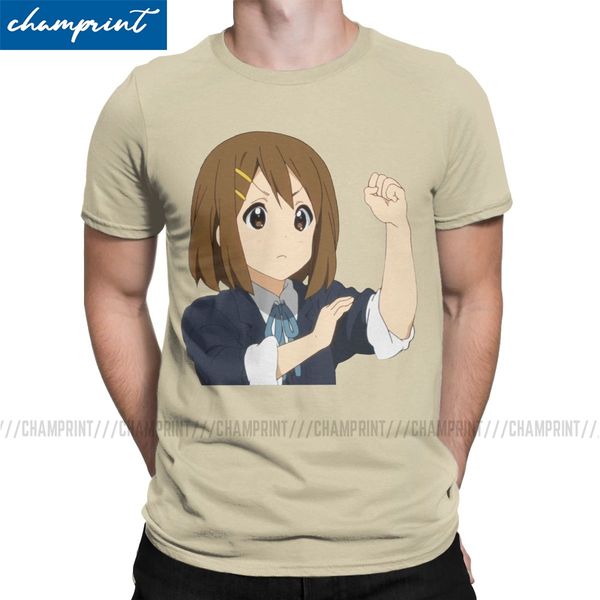

men t-shirt yui can do it casual pure cotton tees short sleeve k-on yui hirasawa japan music anime t shirt crew neck summer