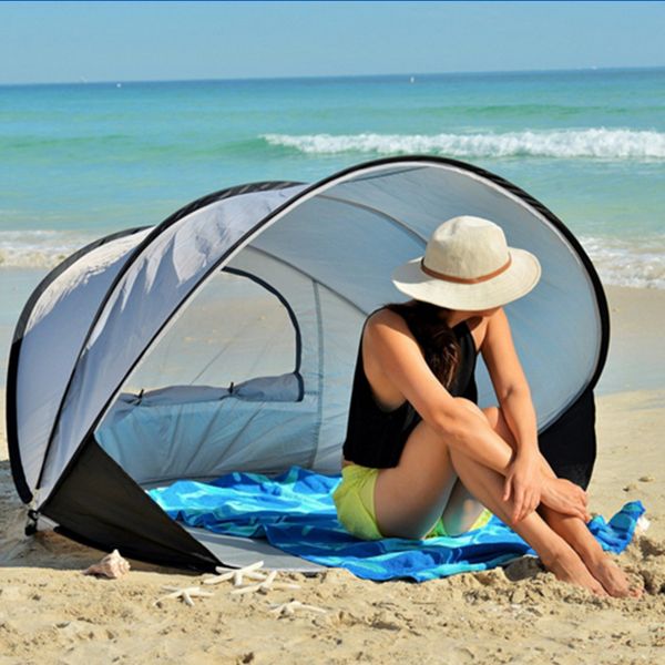 

outdoor camping beach tents automatic instant -up beach tent shelter uv-protective ultralight for fishing hiking picnic