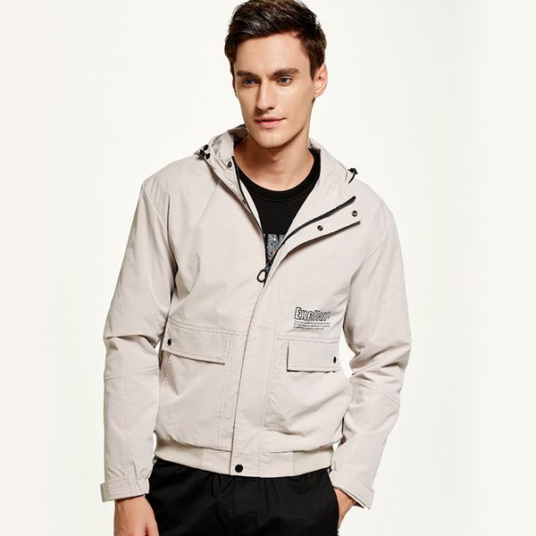 

street style hooded jacket men streetwear ветровка 2020 осень высокого качества грузового jacket ветер сопротивление повседневной шинель муж, Black;brown