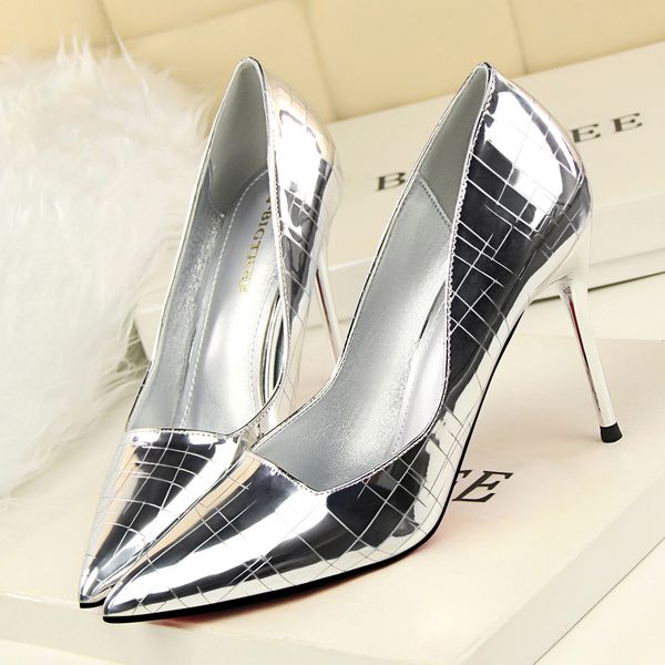 

spring elegant pumps heels high-heeled shoes sweet bow patent leather thin high heels shoes pointed hollow shoes, Black