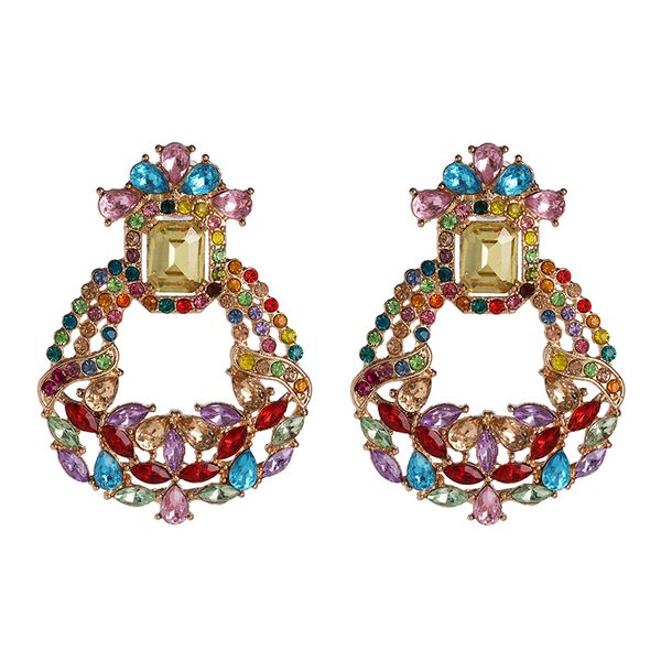 

fashionsnoops boho glass drop earrings for women accessories vintage crystal big earings wedding jewelry pendientes mujer, Silver
