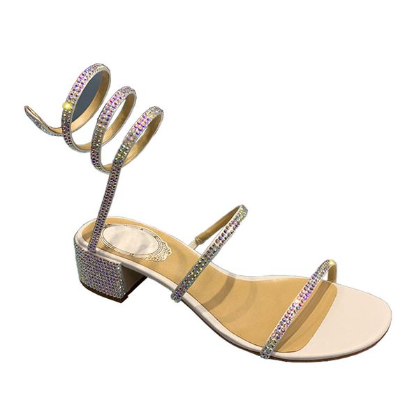 

summer white sandals genuine leather sandals heels embellished with iridescent crystals for ladies, Black