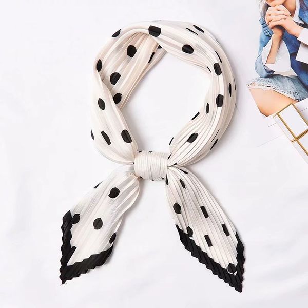 

scarves women small stripe silk scarf foulard femme wrap handkerchief bandana accessories crinkle hijab scarfs for ladies 55*55cm, Blue;gray