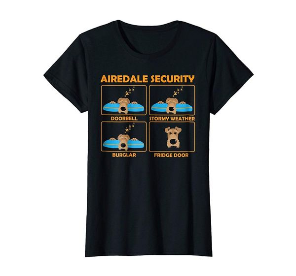 

2019 fashion short sleeve airedale security funny t-shirt t shirts