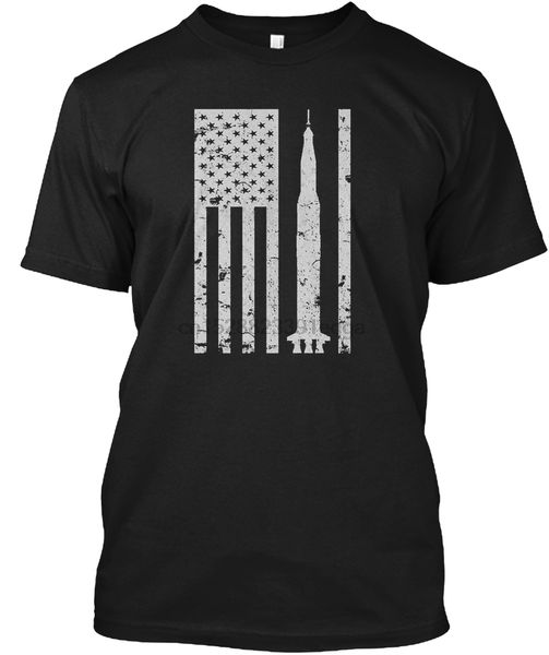 

men t shirt saturn v rocket vintage flag space apoll women t-shirt