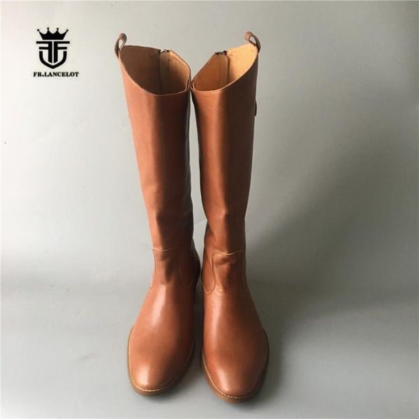 

factory sale real picture handmade knight stage fashion full real leather hard work luxury knee high boots, Black