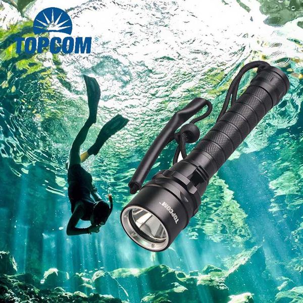 

om underwater diving diver torch xm-l2 led t6 light lamp waterproof 18650 rechargeable battery white yellow light