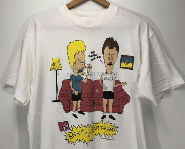 

vintage retro single stitch 90s 93&rsquo beavis butthead mtv first season t shirt ml plus size clothing tee shirt