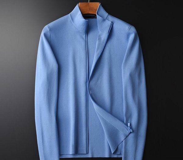 

stand collar mens sweaters luxury solid color zipper cardigan sweater male spring and autumn slim fit mens sweaters 4xl, White;black