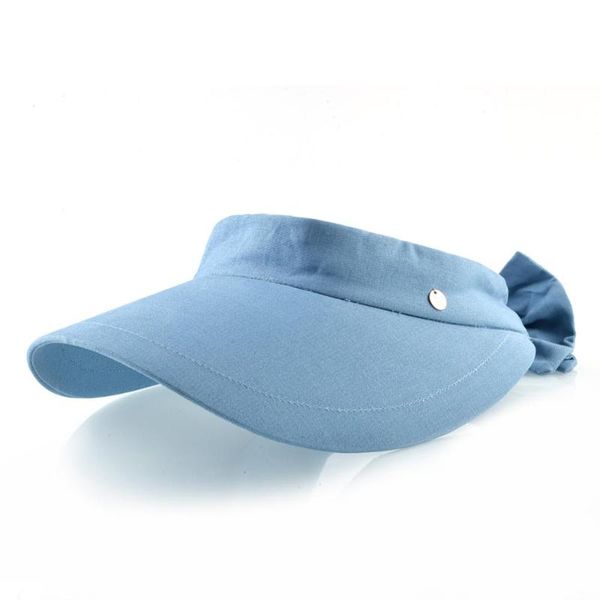 

adjustable summer hats for women sun visor hat empty beach anti uv caps ladies casual outdoor bow cap women bonnet, Blue;gray