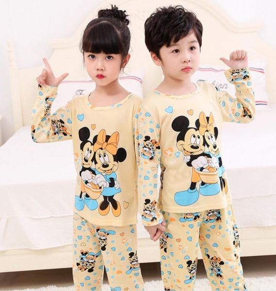 

children's homewear set kids clothes cartoon pajamas for girls boys sleepwear baby nightwear cotton pyjamas pijamas infantil, Blue;red