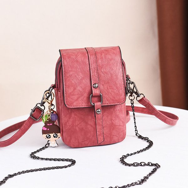 

durable pu leather women crossbody bag fashionable mini mobile phone pouch portable messenger shoulder bags