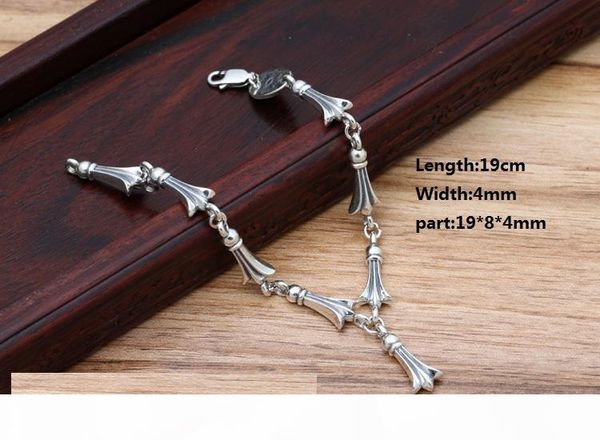 

brand new 925 sterling silver vintage jewelry antique silver hand-made designer solid sterling silver bone chain bracelet, Golden;silver