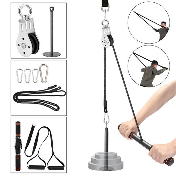

resistance bands fitness diy pulley cable machine attachment system lifting arm hand strength training leg tendon stretching equipment