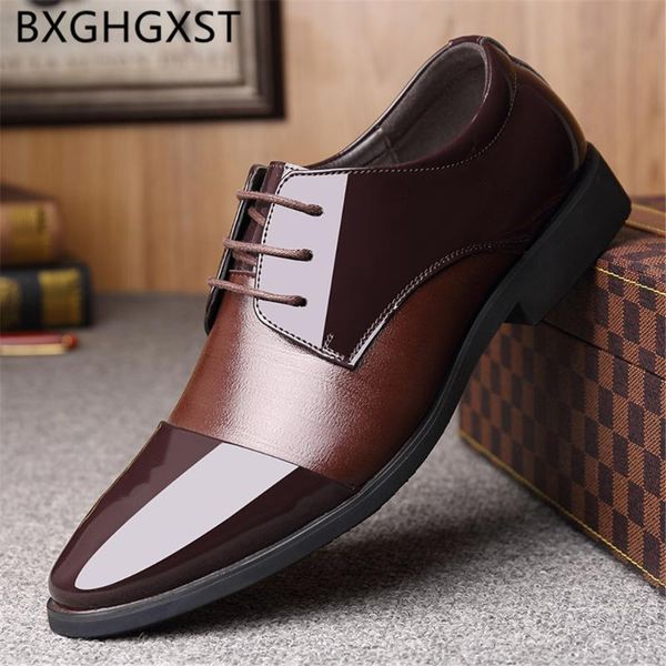 

formal shoes men brown dress luxury shoes men formal patent leather corporate for 2020 sapato social masculino ayakkab, Black