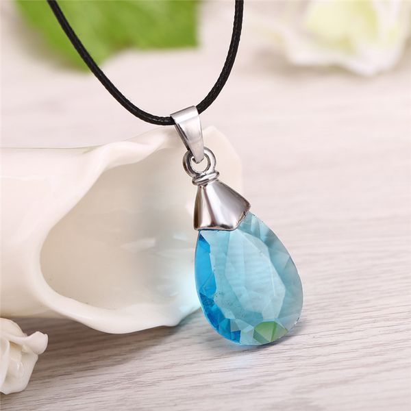 

12pcs/lot anime sword art online metal necklace yui's heart blue crystal collar necklace cosplay accessories jewelry, Silver