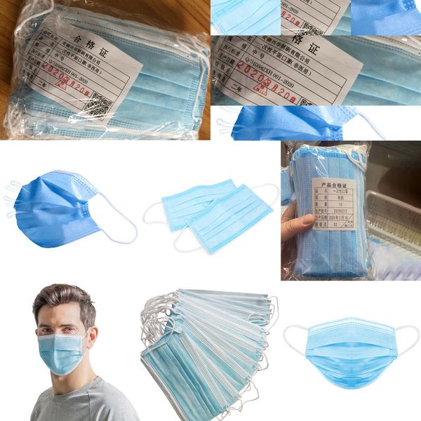 

mouth ear-loop mask layer disposable face masks cover 3-ply non-woven disposable dust mask 92st
